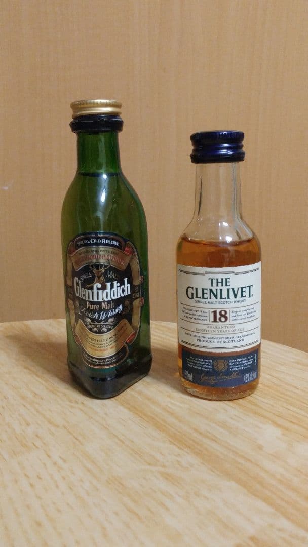 グレンリベット 18Y　グレンフィディック(旧ボトル)　ミニチュアボトルセット