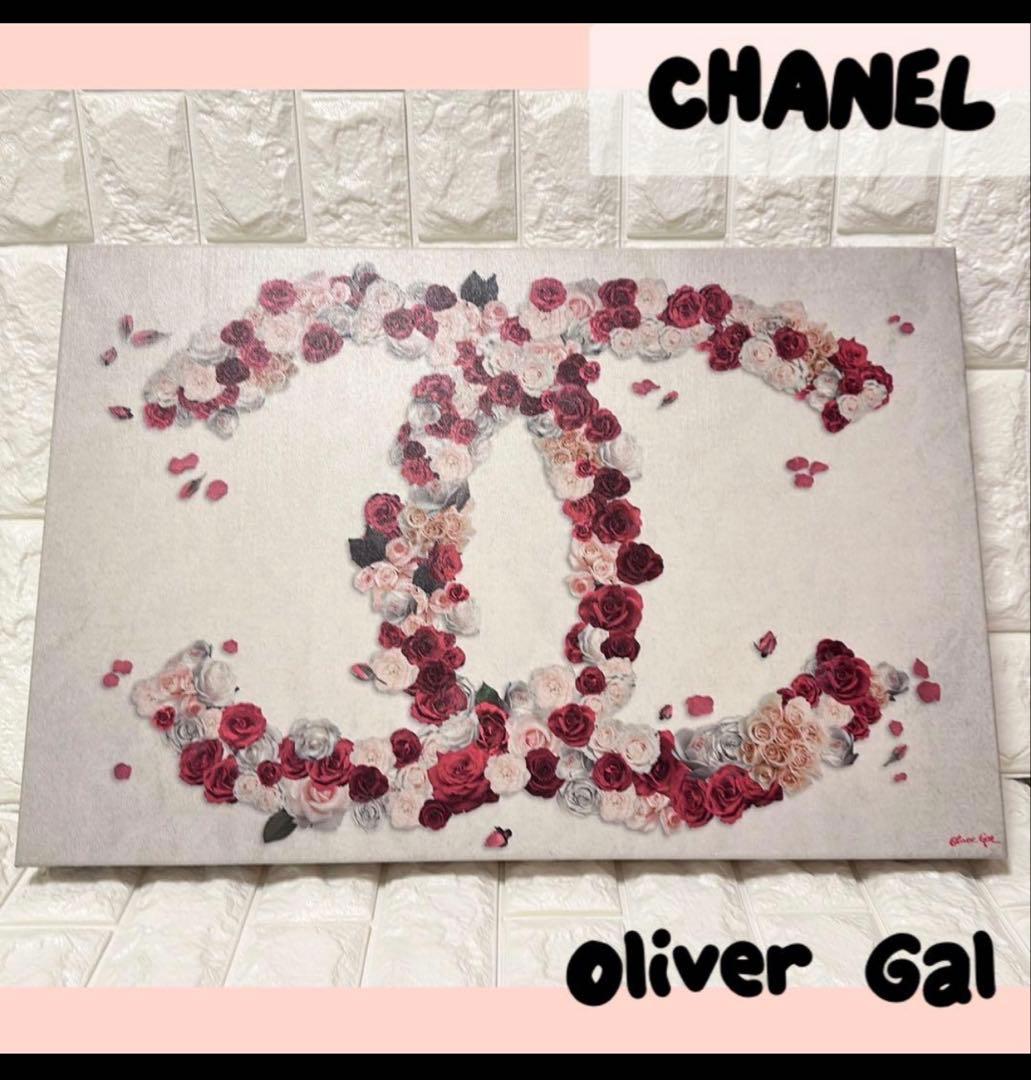 Oliver Gal オリバーガル CHANEL ロゴ花のキャンパスアート 絵画