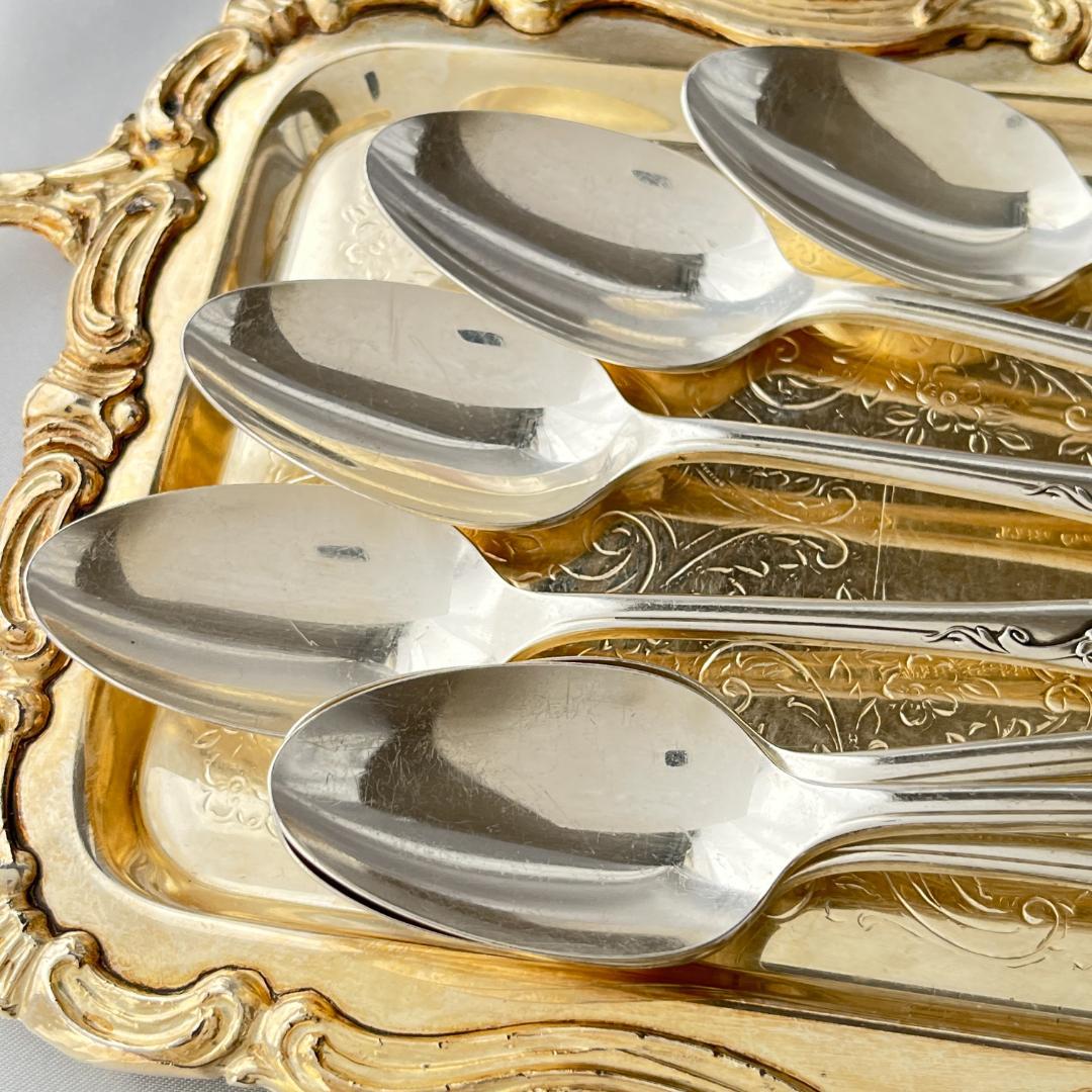 【White Orchid】コーヒースプーン 12本【シルバープレート】