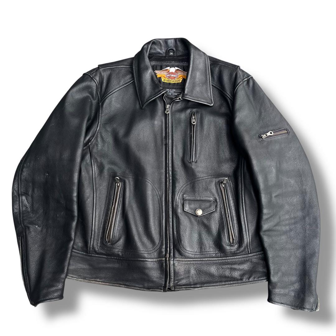 HARLEY-DAVIDSON 本革 レザーライダースジャケット M 古着