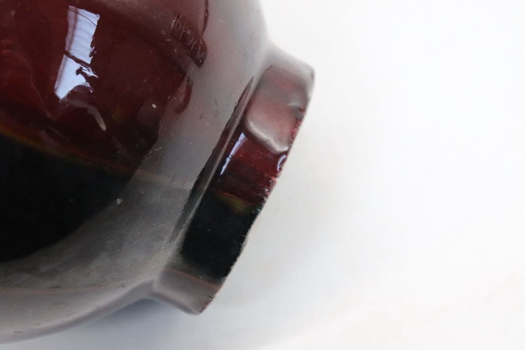 中国　1960〜1970年代景徳鎮製　窯変紅釉瓶　送料込み250605