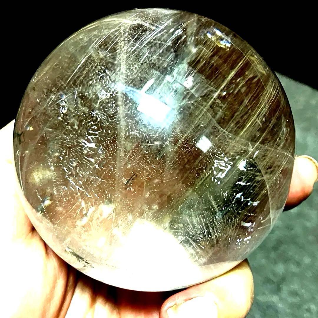 超特大　77mm ゴールドシルバールチルクォーツ　金銀水晶　パワーストーン