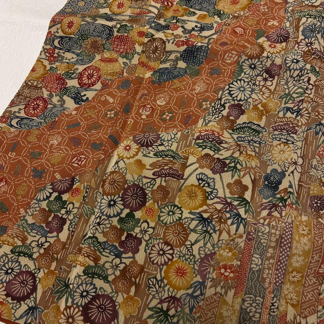 【袷】西岡都巳二 紅型 訪問着12084