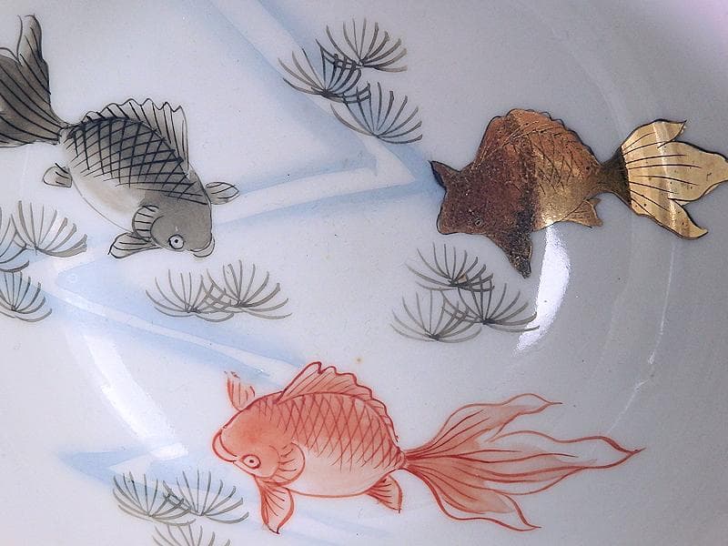 古伊万里　色絵　金魚に藻の図　盃洗　TX0DACG-AS-fbrx