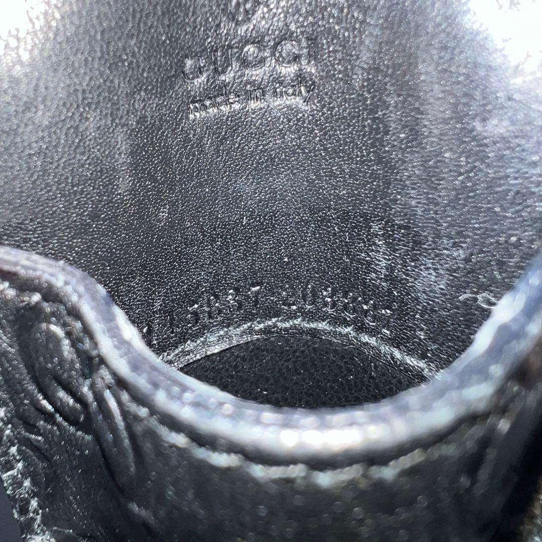 美品 グッチ ペンケース シマレザー GG柄 レザー 本革