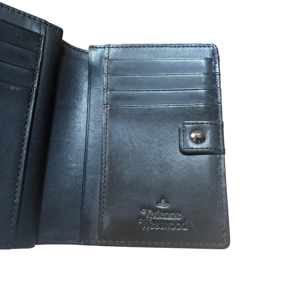 ヴィヴィアンウエストウッド がま口 財布 カット＆スラッシュ 黒 Y2K レザー