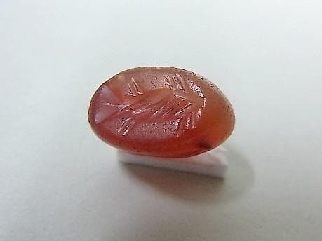 ★B1202★古代石 (257) イラン出　印章石　カーネリアン　瑪瑙　スタンプ