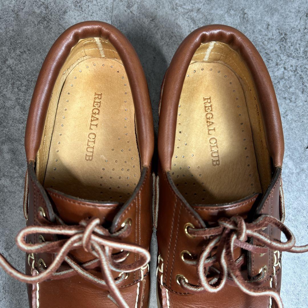 ほぼ新品【リーガル ワースコレクション】デッキシューズ/3eye/革靴/JE38