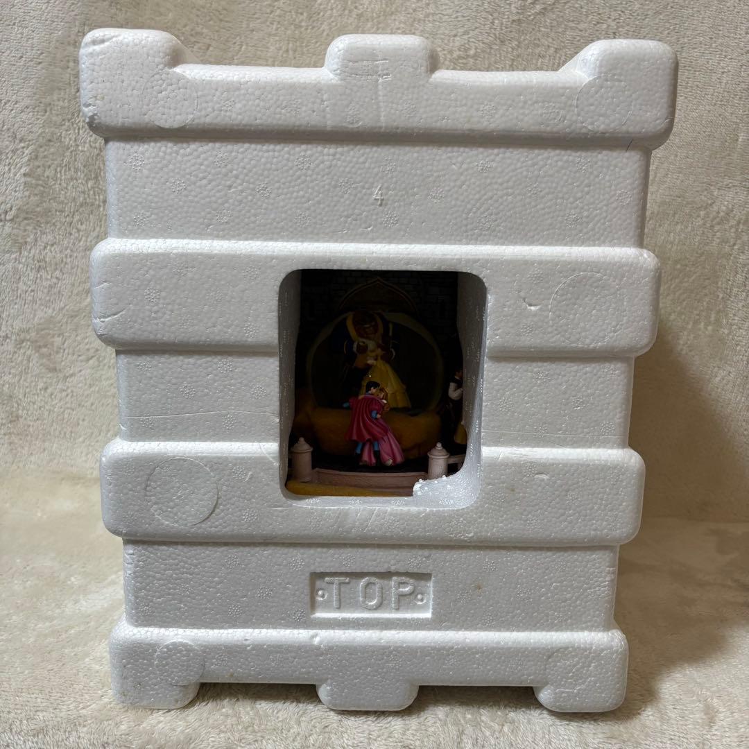 【ほぼ新品】ディズニー スノードーム オルゴール 美女と野獣 プリンセス