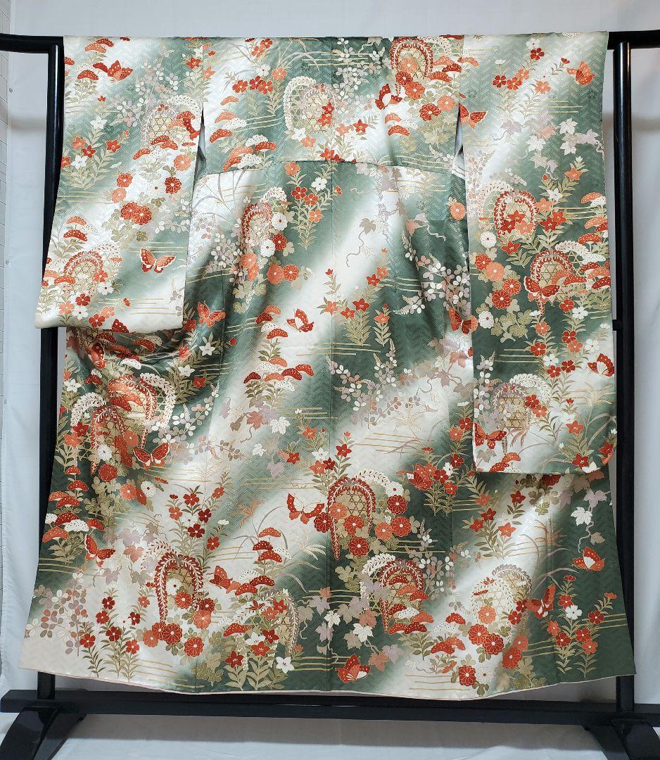 振袖　1395-43　作家物　高級正絹　成人式　友禅染　身丈154cm　在庫処分