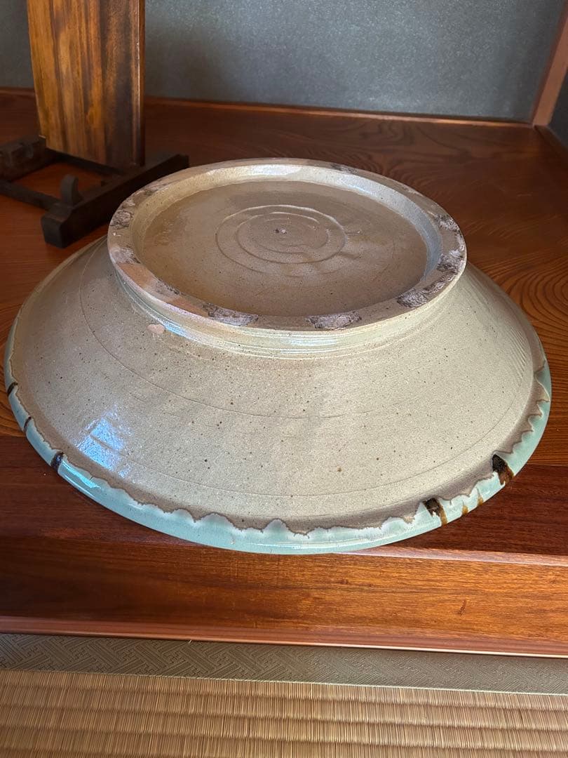 【一点モノ‼️】最高級　青柿流皿　大皿　飾り皿　直径約52cm インテリア　和室