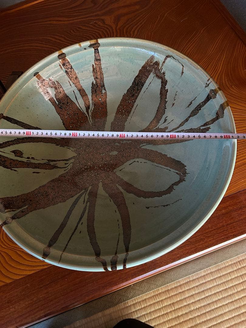 【一点モノ‼️】最高級　青柿流皿　大皿　飾り皿　直径約52cm インテリア　和室