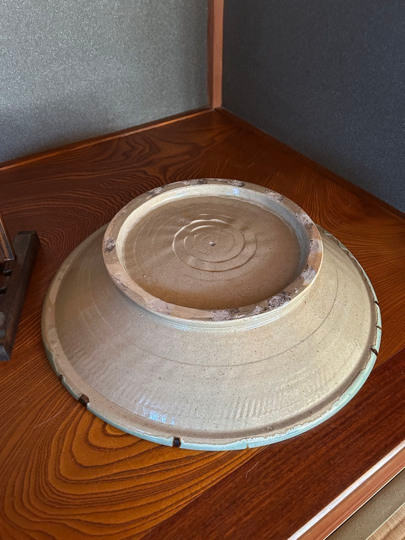 【一点モノ‼️】最高級　青柿流皿　大皿　飾り皿　直径約52cm インテリア　和室