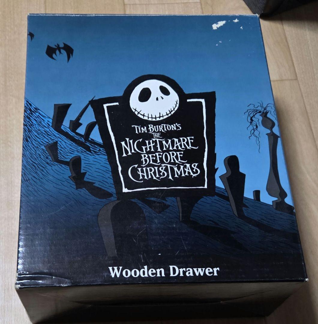 当時物　未使用　ナイトメア・ビフォア・クリスマス 木製引き出し　高さ約20cm