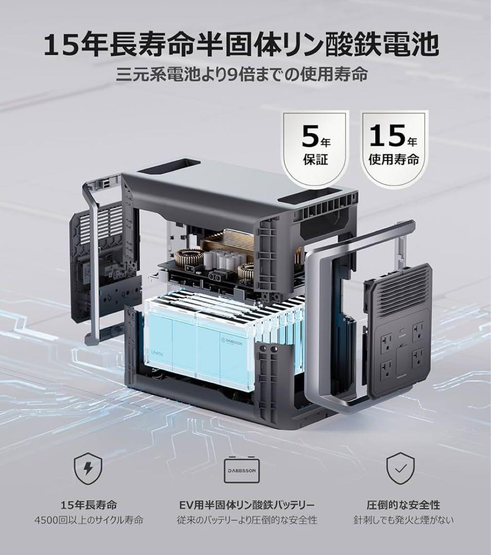 新品 Dabbsson DBS1300 ポータブル電源 ポータブルバッテリー