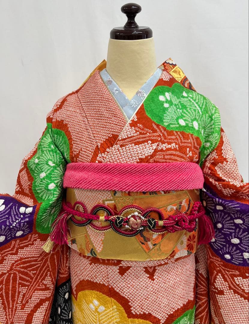 総絞り　振り袖　フルセット　別誂長襦袢付　成人式　豪華　612