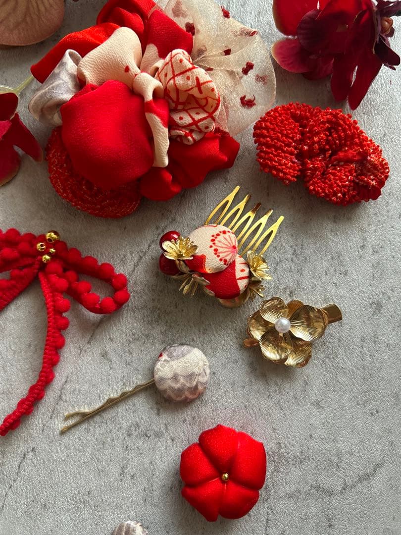 七五三　七五三髪飾り　ヘッドドレス　着物髪飾り　リメイク髪飾り　079