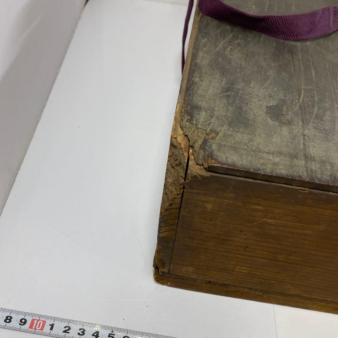 江戸後期〜明治初期青九谷吉田屋手大皿木箱付直径26.3㎝タルニ東な7-0114⑤