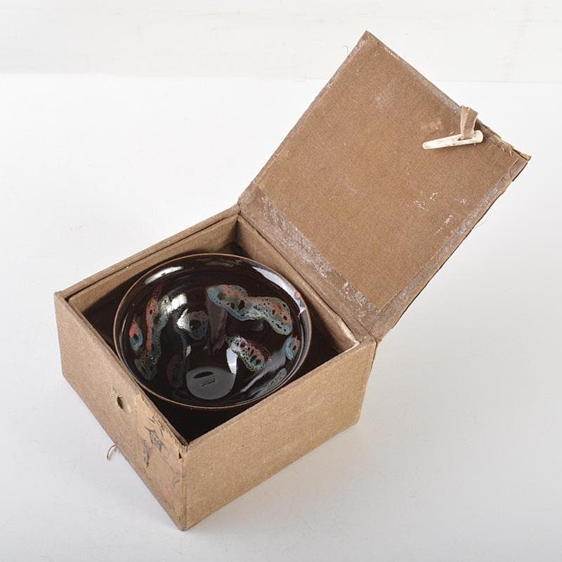 中国　南宋　油滴　曜変天目茶碗　在銘　C　6455