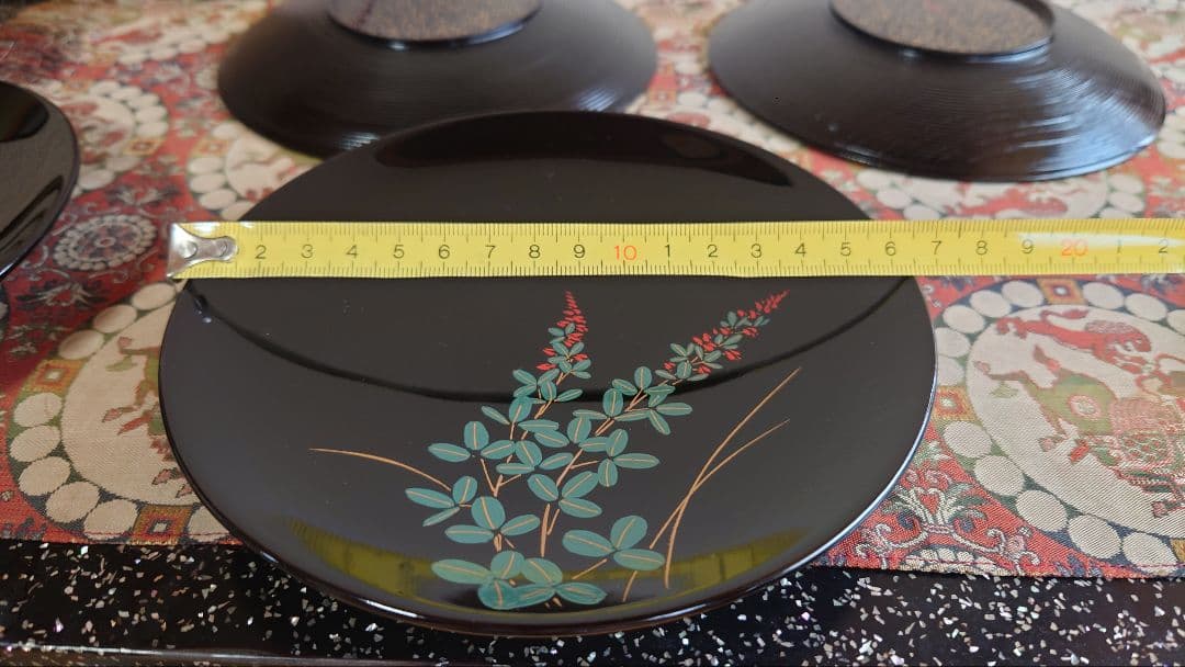 輪島塗り秋草名々菓子皿５客