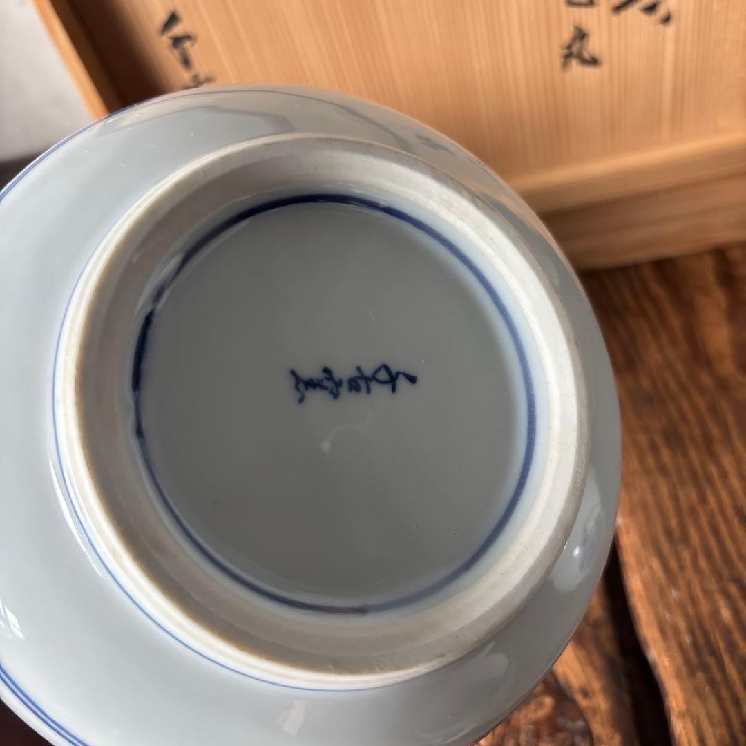 皆具 千古窯造 染付花丸文 水指　建水　蓋置　杓立 共箱