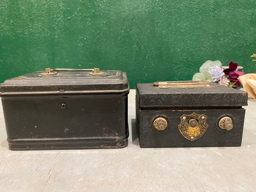 年代物 手提げ金庫 セット アンティーク ビンテージ 昭和レトロ 当時物 希少