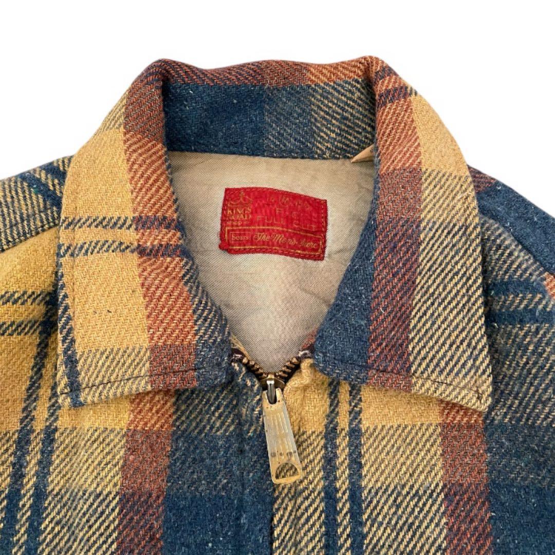 希少vintage60sSearsKingsRoadチェックウールジャケット古着