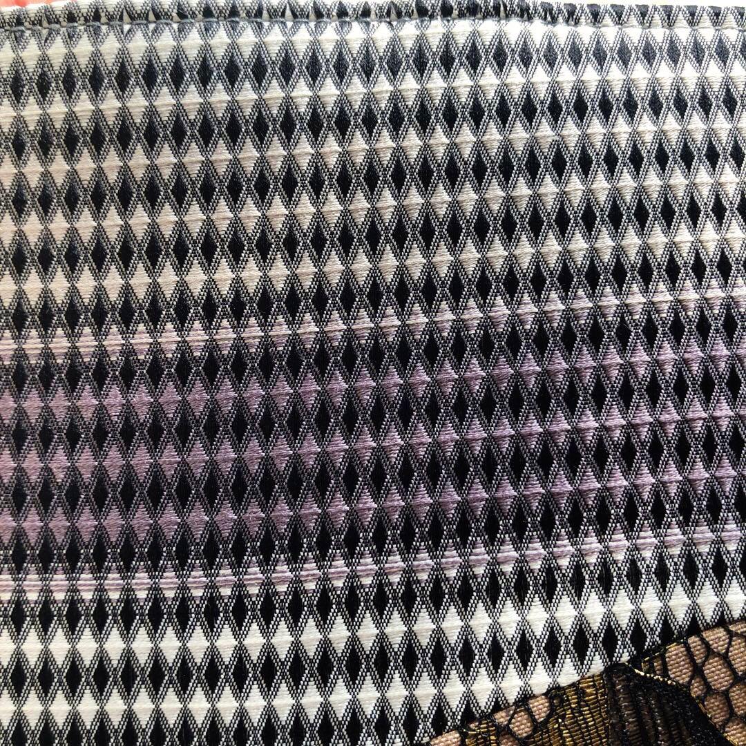 【モダンシック和装用バッグ ‼️】花柄 チェック グレー系