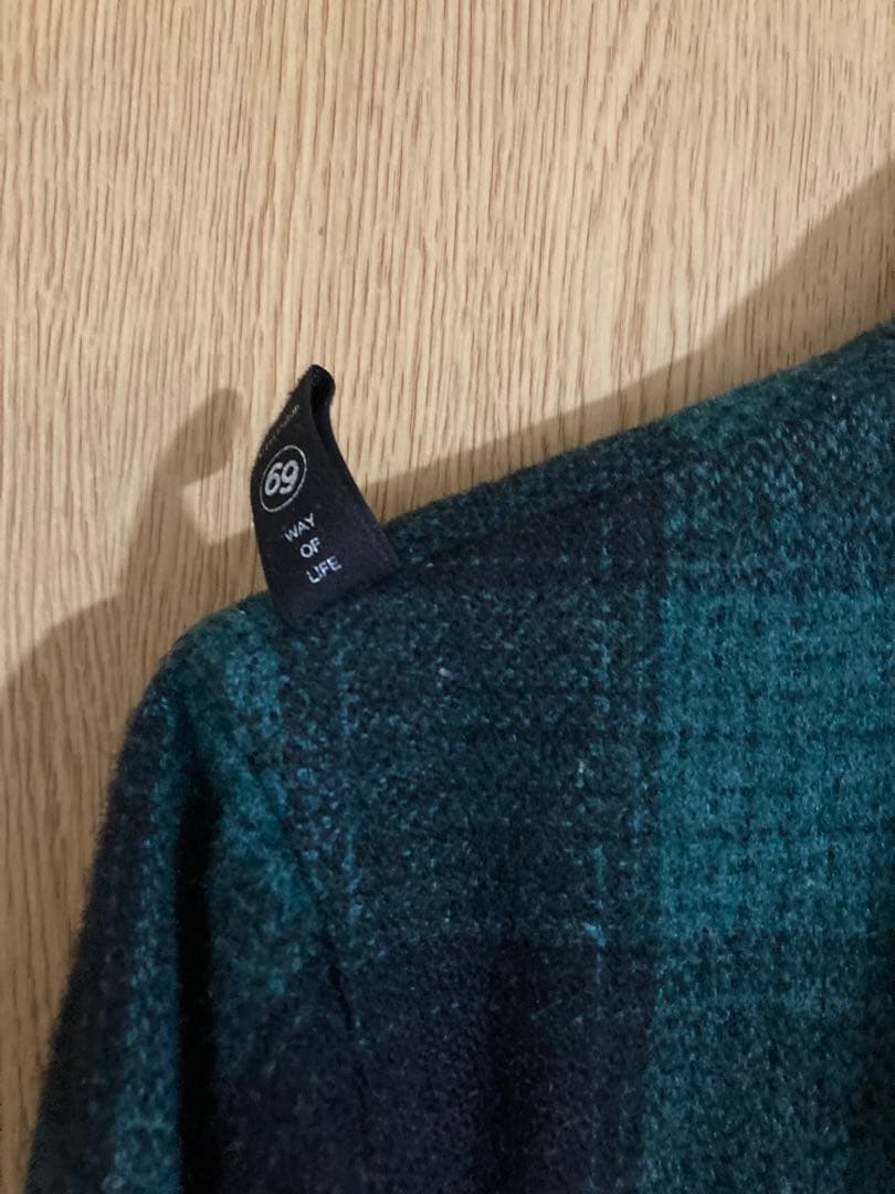 ゆういちです　ウールチェック ジャケット オンブレ Lサイズ