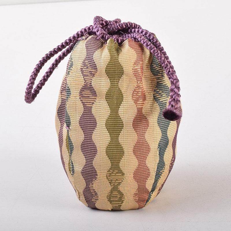 茶道具　京焼　平安　万代喜山造　鶴首茶入　仕覆付　共箱　V　6942