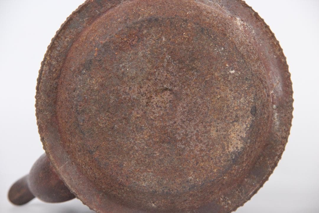 南部鉄瓶 光原社 北鳳造 身在銘　寸筒鉄瓶　約1300ml 霰 EM3-13