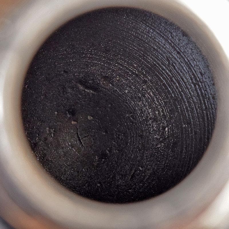 茶道具　備前焼　青備前　森陶岳造　茶壷　共箱　V　R8405