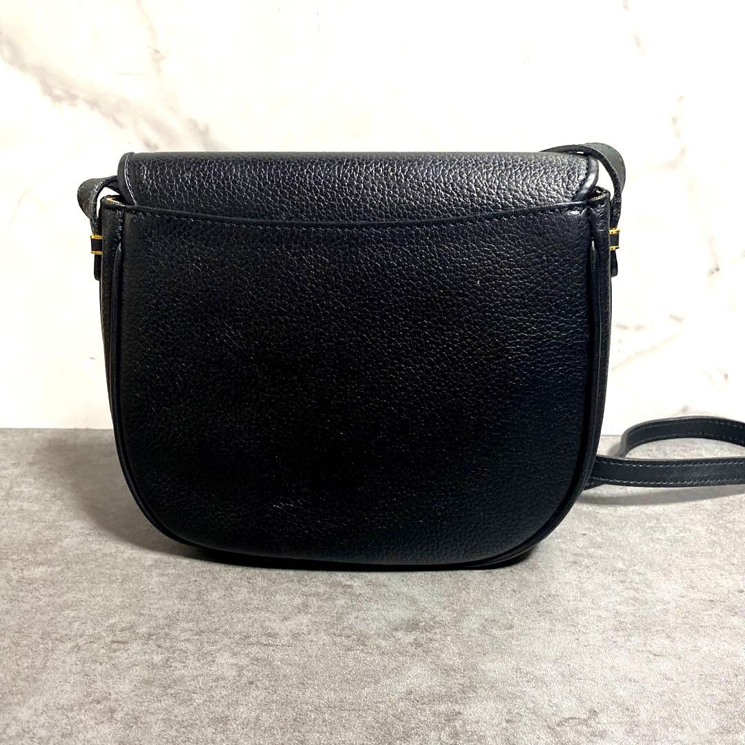 ✨極美品✨Burberrysブラックオールレザーショルダーバッグ　ノバチェック