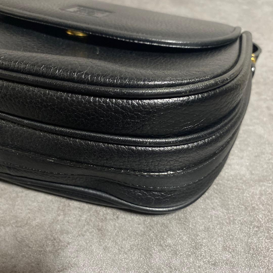 ✨極美品✨Burberrysブラックオールレザーショルダーバッグ　ノバチェック