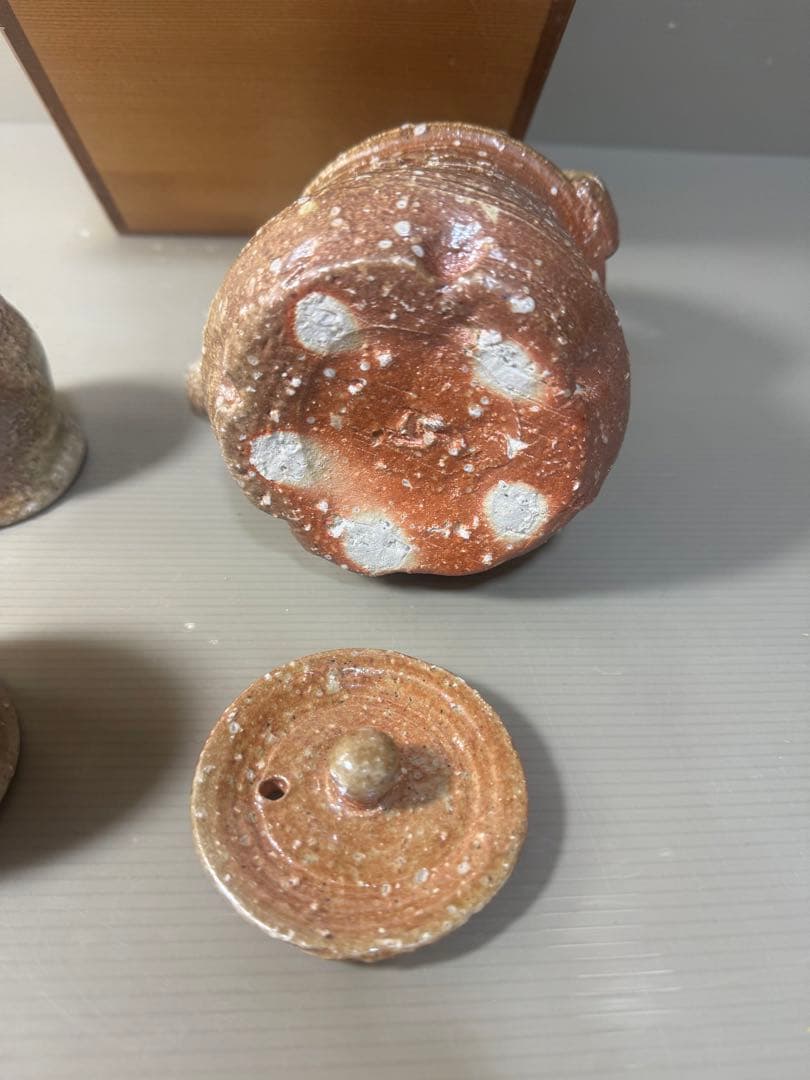 2503 信楽焼　茶器セット　銚子1客　ぐい呑2客　未使用