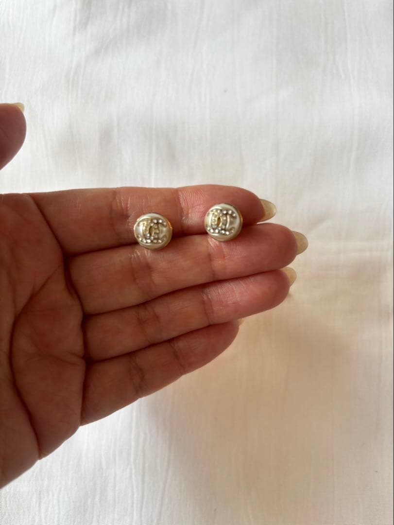 CHANEL シャネル2wayピアス　シャンパンゴールド