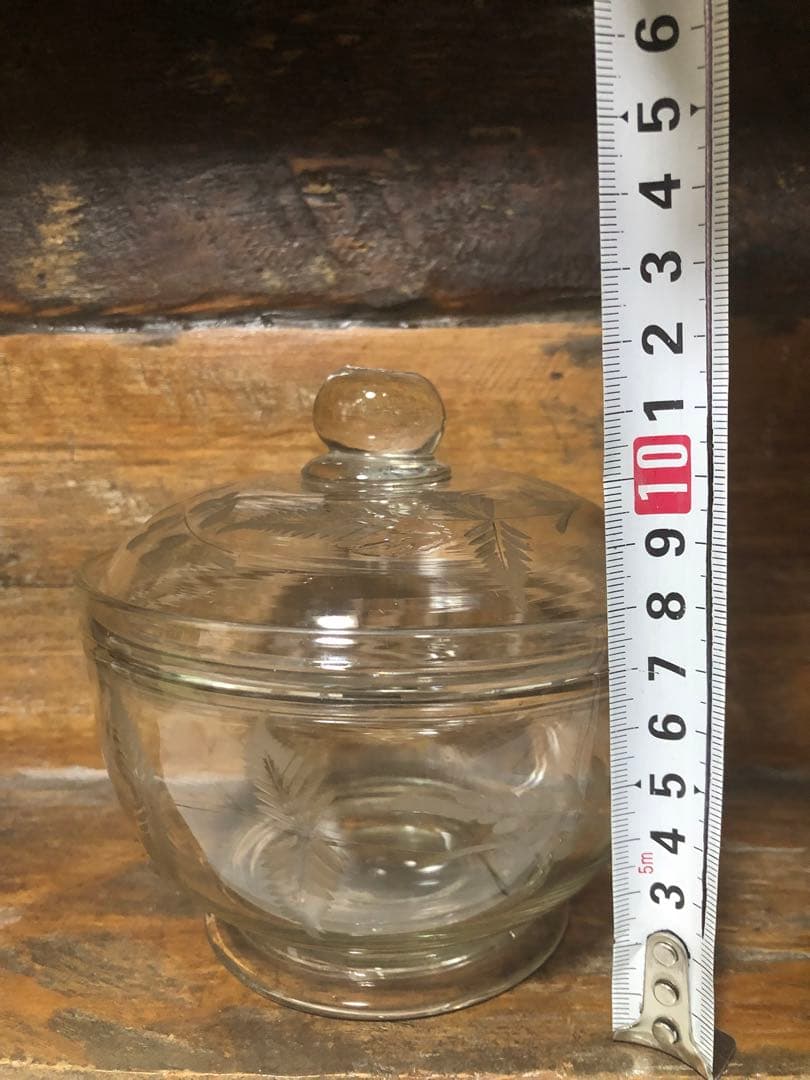 ガラス容器　レトロ　羊歯