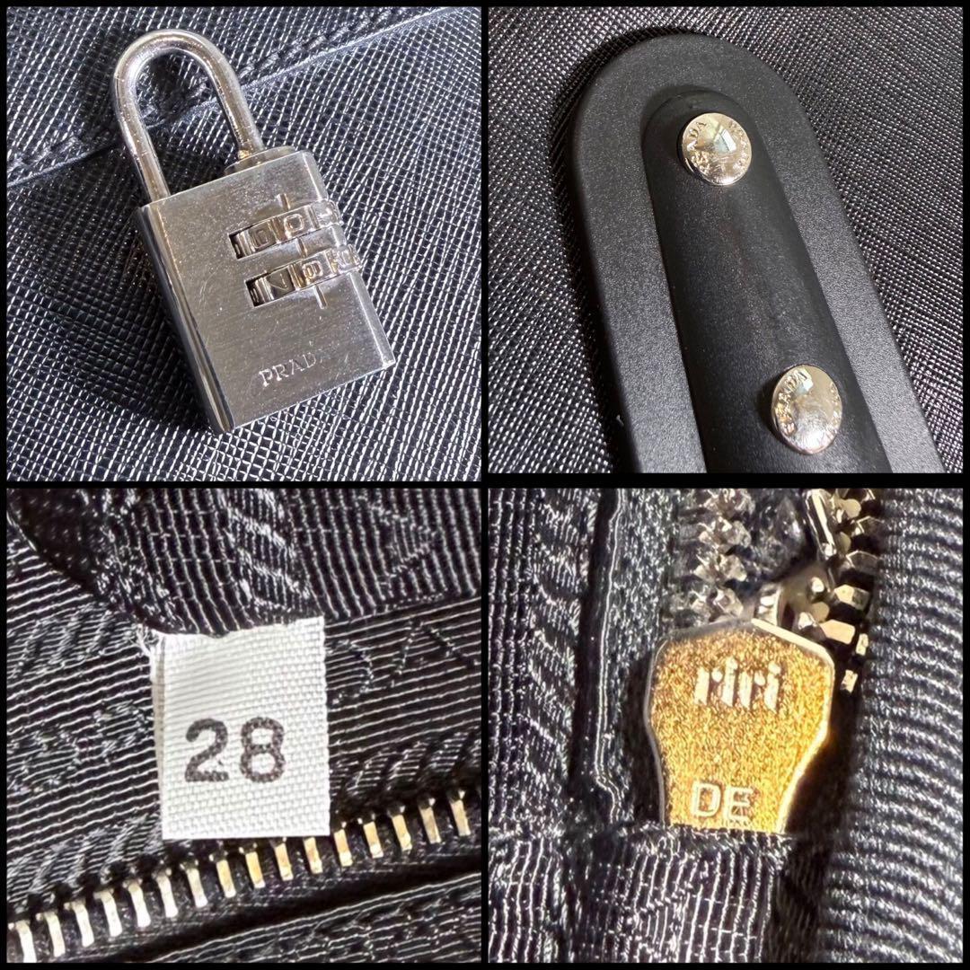 【美品】PRADA プラダ　サフィアーノレザー　スーツケース　三角ロゴ　旅行