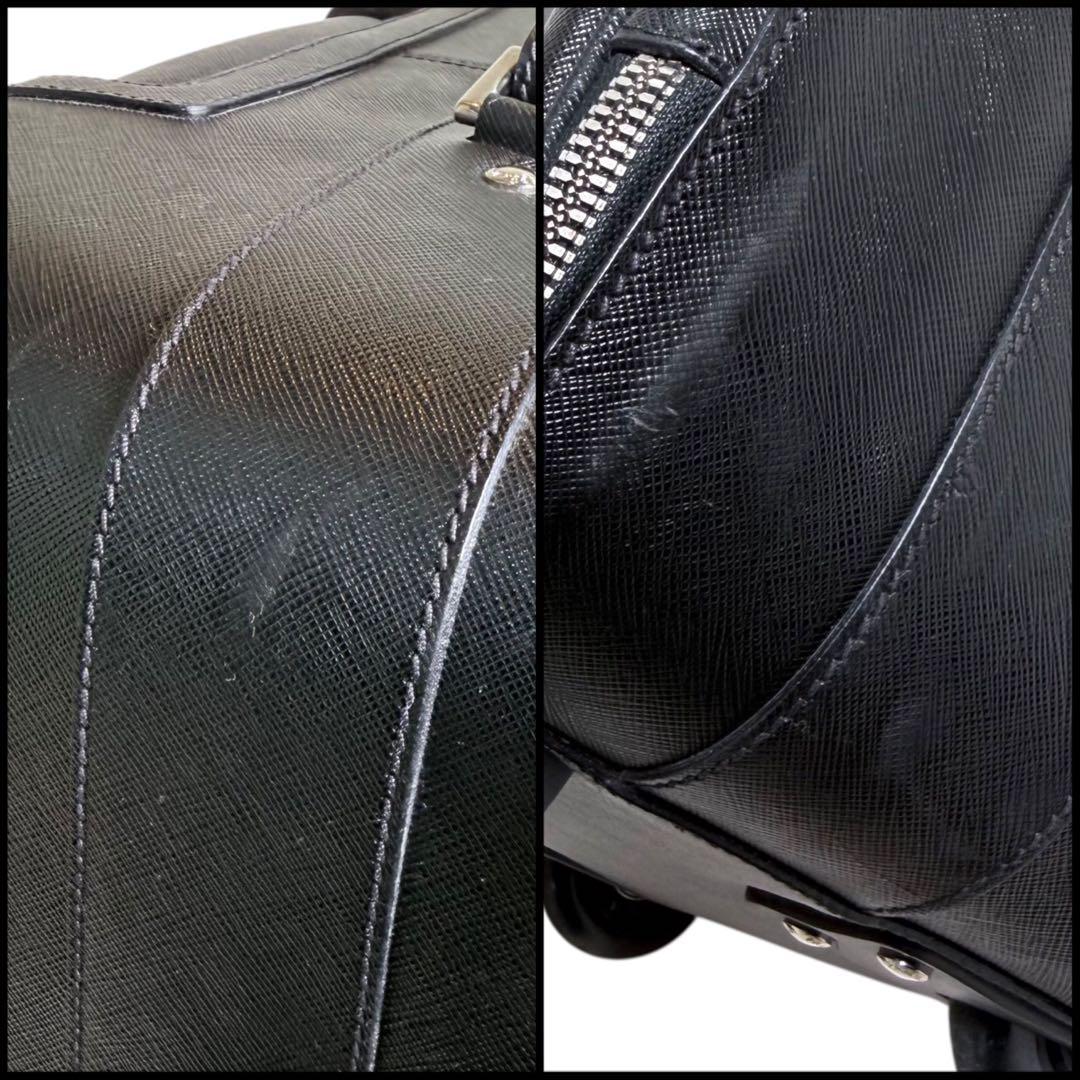 【美品】PRADA プラダ　サフィアーノレザー　スーツケース　三角ロゴ　旅行