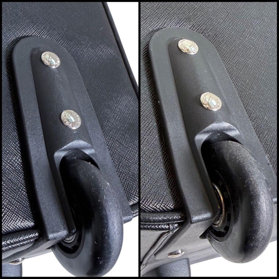 【美品】PRADA プラダ　サフィアーノレザー　スーツケース　三角ロゴ　旅行