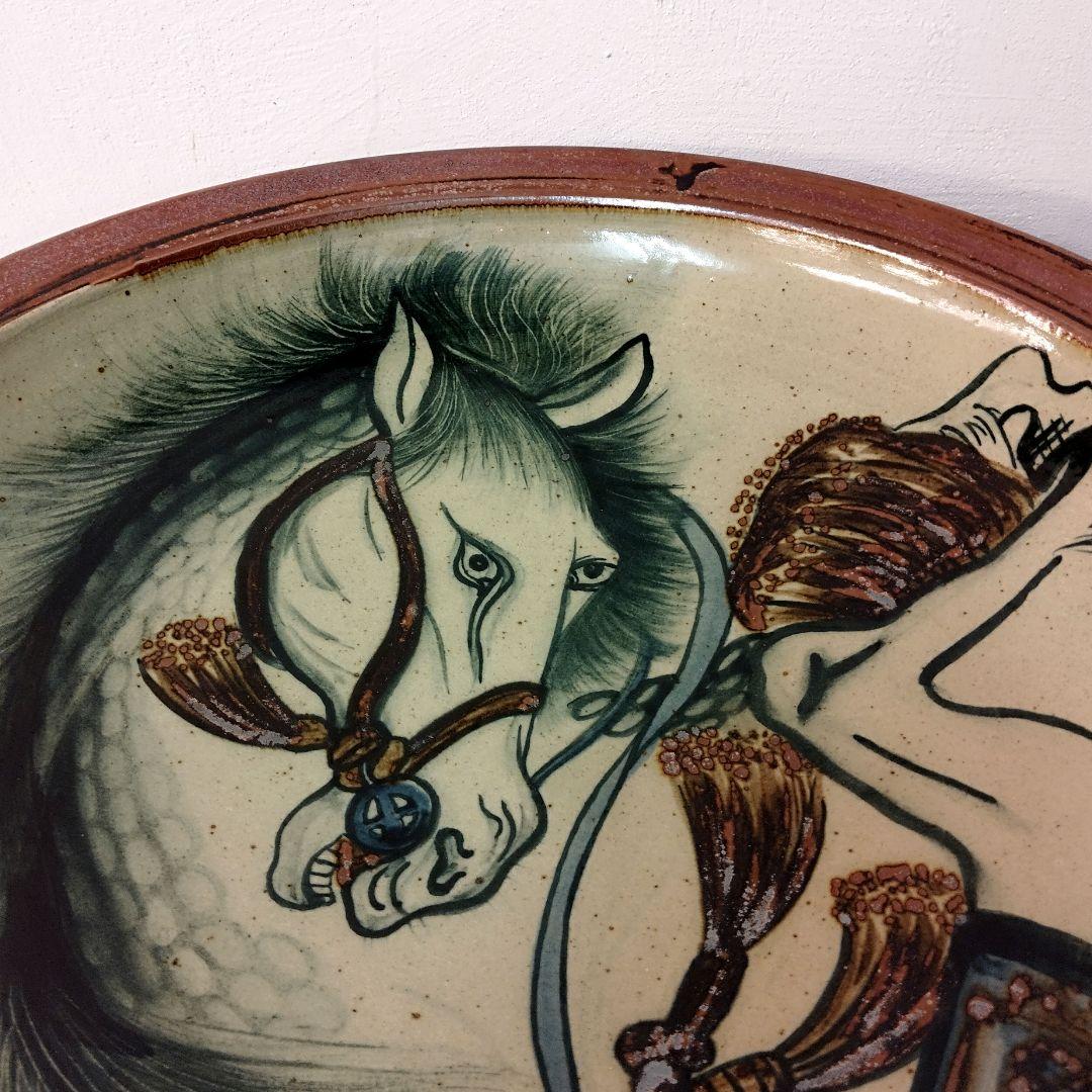 民藝 馬 大皿 大鉢 絵皿 飾皿 作家不詳