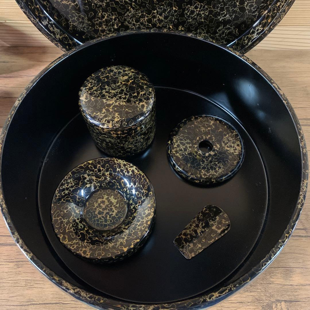 津軽塗　茶道具　唐塗　茶櫃　茶器　茶托　茶筒　セット