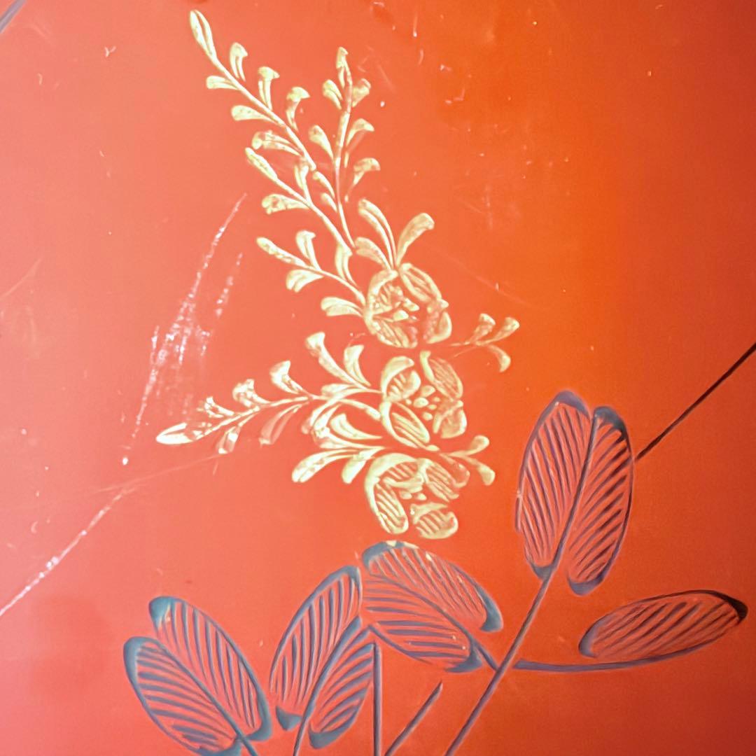 A様へ感謝お嫁入り‼️節目にJAPAN GOLDすすき天然木朱色沈金御膳 10客