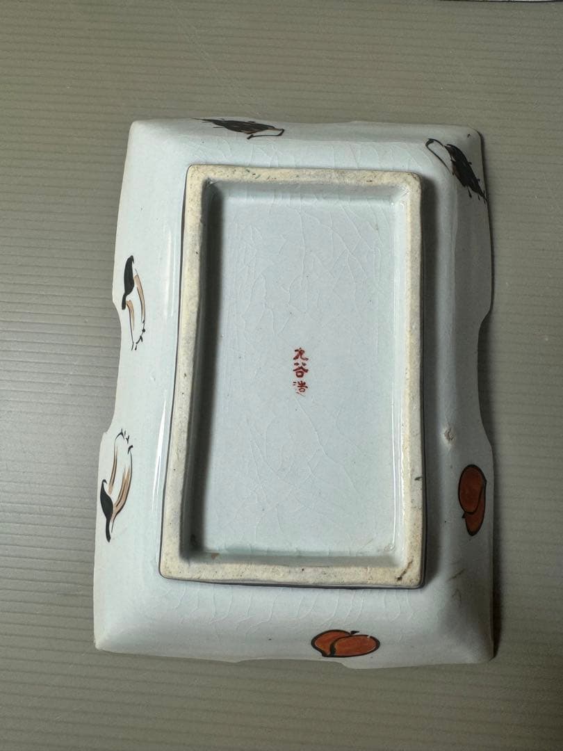 2374  九谷焼　角皿　5客　時代物