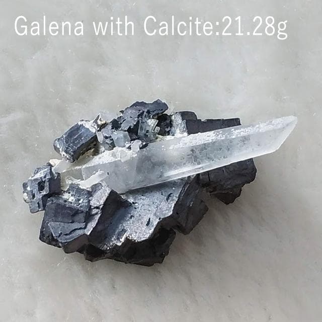 21.28g　方鉛鉱共生方解石　鉱物標本　美品　カルサイト　方解石