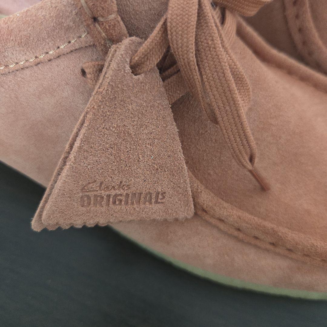 【美品】Clarksピンクスエード モカシンデッキシューズ　クラークスワラビー