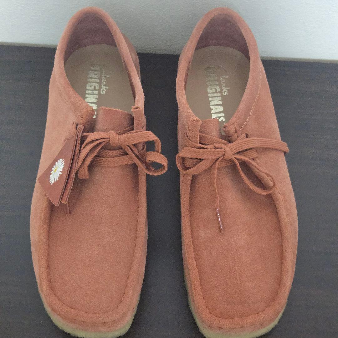 【美品】Clarksピンクスエード モカシンデッキシューズ　クラークスワラビー