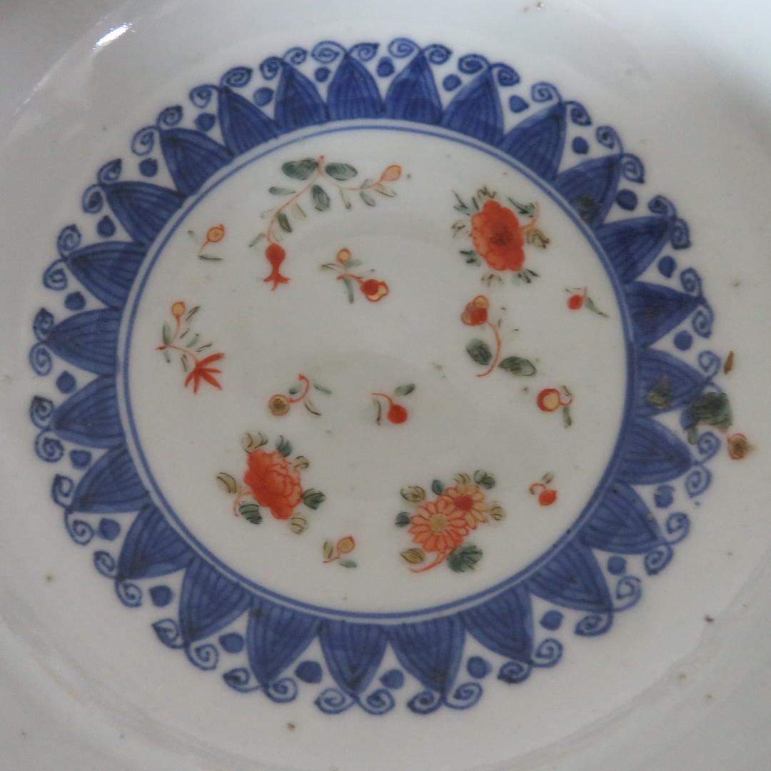 丼 鉢 花文様 金彩 色絵付 染付 窯傷 歪み 共箱 金魚鉢 明治