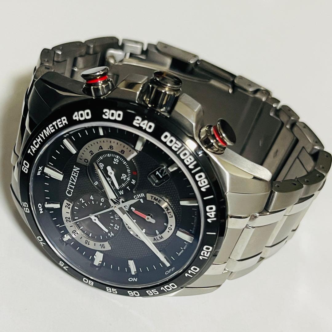 良品 稼動品 シチズン アテッサ　チタン　クロノグラフAT3024-51E