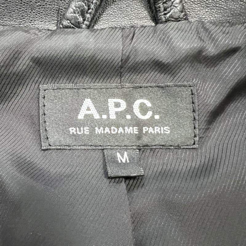 美品 A.P.C moto blouson レザージャケット 羊革 ブラック